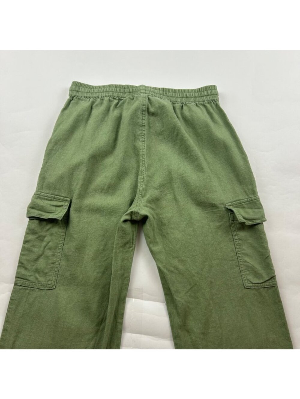 Love Tree Sage Green Linen Blend Cargo Pant S - Picture 7 of 7